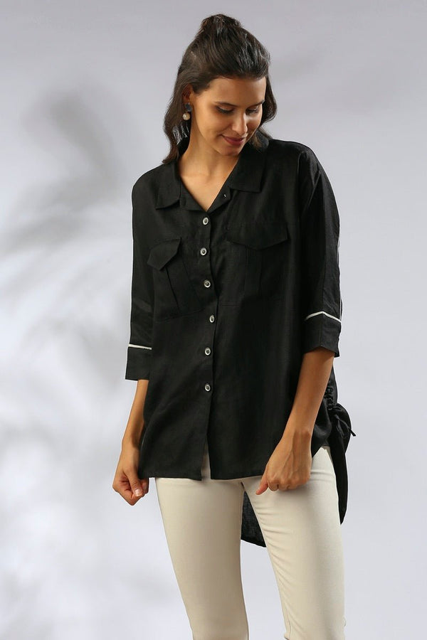 Buy Canopy Kimono Shirt - Black | Shop Verified Sustainable Womens Shirt on Brown Living™