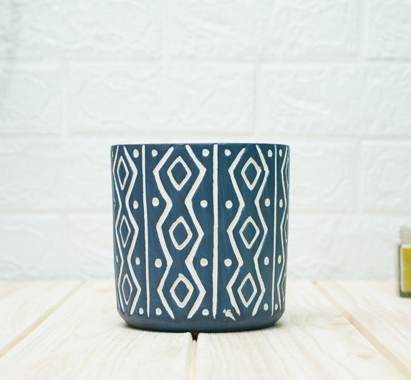 Buy Ceramic Pots for Plants | Blue Trellis Pattern | Shop Verified Sustainable Pots & Planters on Brown Living™