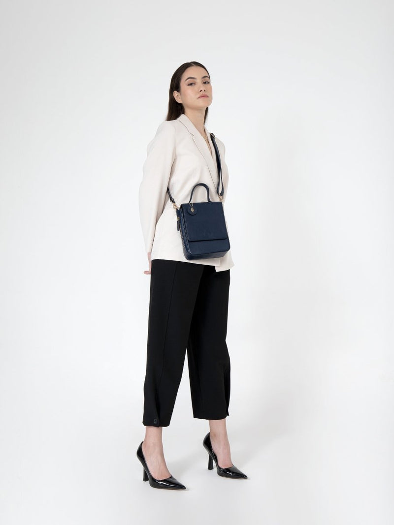 Buy Ceres (Navy blue) | Women's bag made with Cactus Leather | Shop Verified Sustainable Satchel Bag on Brown Living™