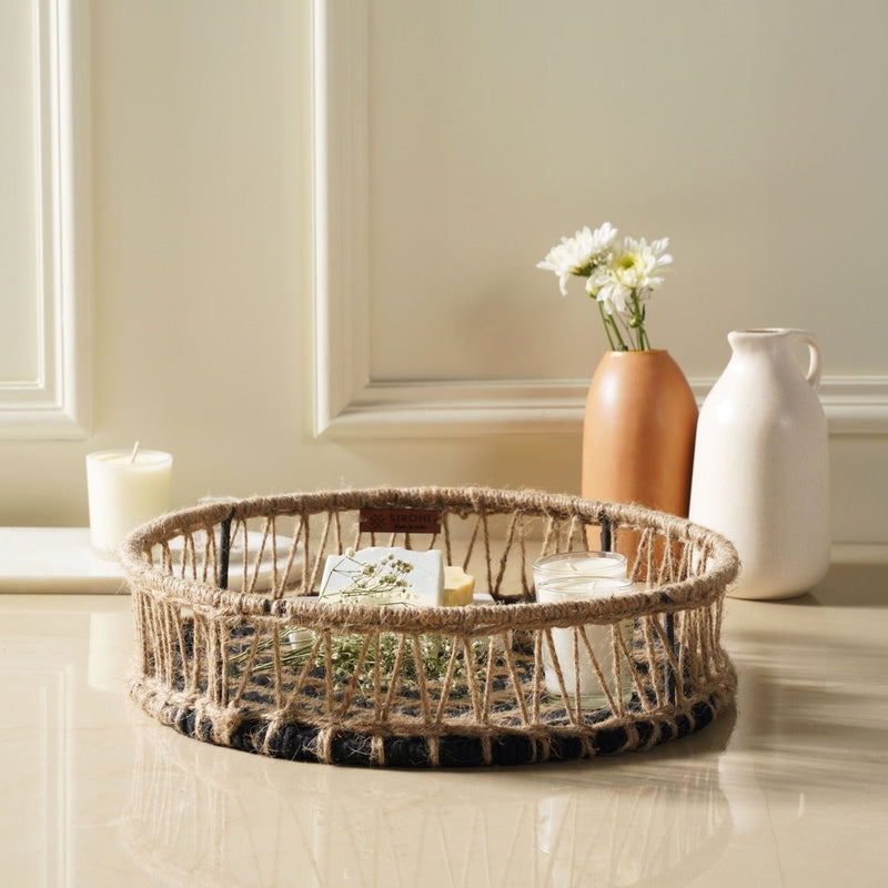 Buy Chakor Jute & Cotton Tray | Shop Verified Sustainable Trays & Platters on Brown Living™