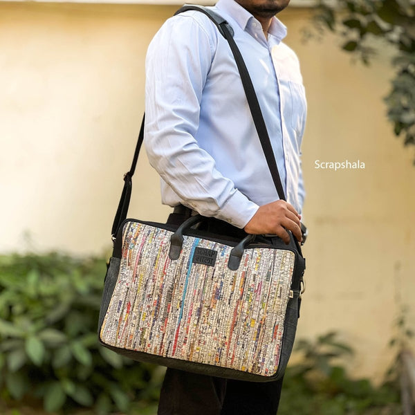 Buy Charcha Office Laptop Bag | Upcycled handloom textile | Shop Verified Sustainable Laptop Sleeve on Brown Living™