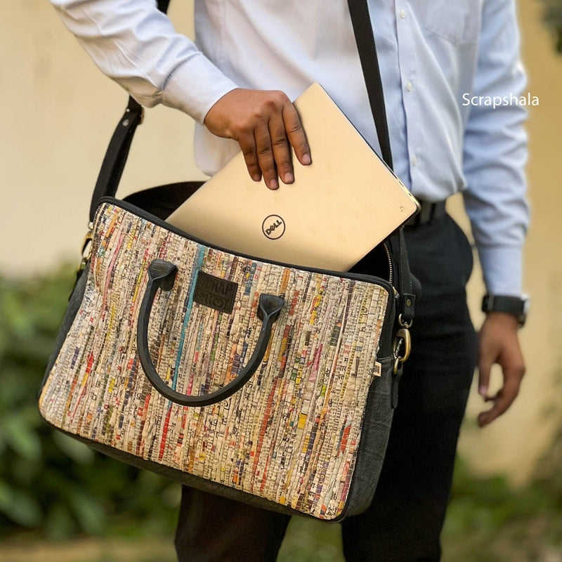 Buy Charcha Office Laptop Bag | Upcycled handloom textile | Shop Verified Sustainable Laptop Sleeve on Brown Living™