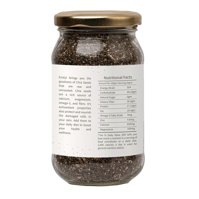 Buy Chia Seeds | Raw | Rich in Antioxidants & Fibre | 250g | Shop Verified Sustainable Dried Fruits, Nuts & Seeds on Brown Living™