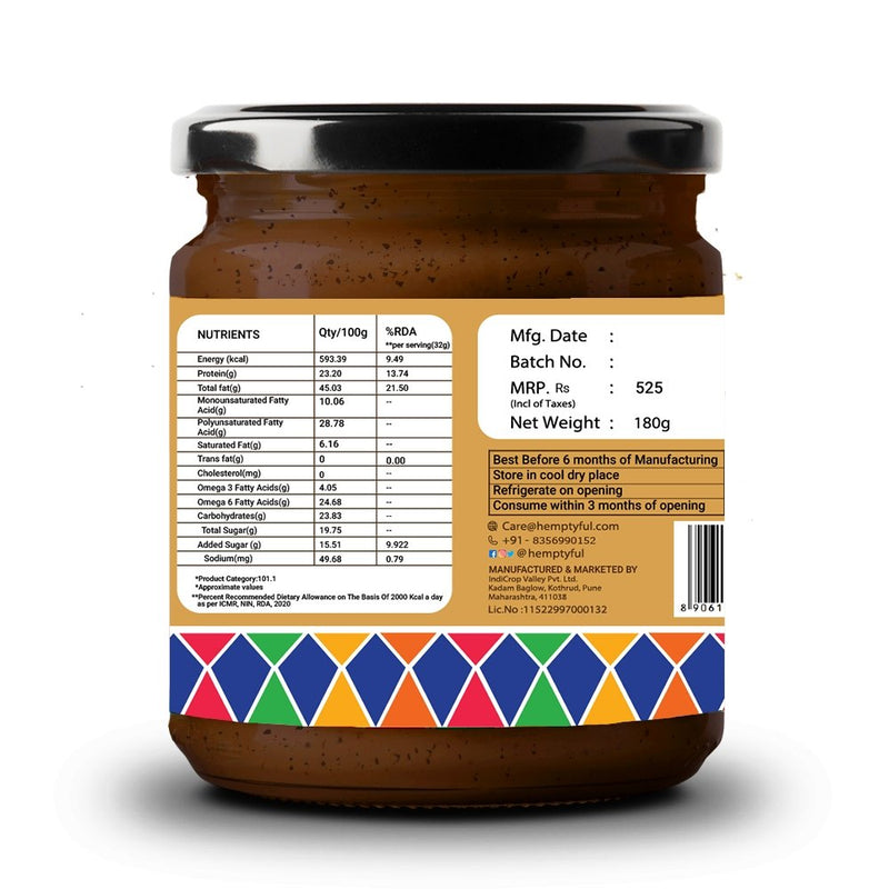 Buy Chocolate Hazelnut Hemp Spread - 180gm | Shop Verified Sustainable Jams & Spreads on Brown Living™