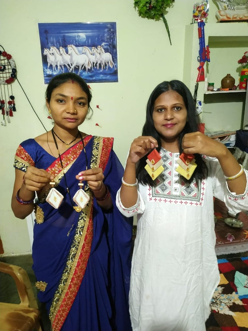 Buy Christmas light Crochet Earrings | Handwoven earrings | Shop Verified Sustainable Products on Brown Living