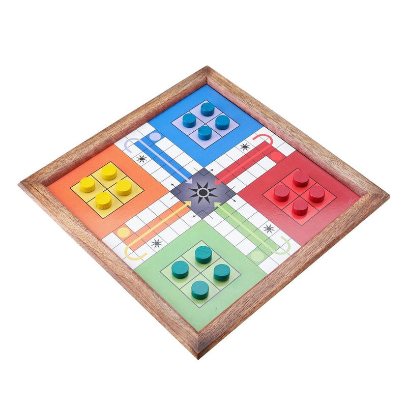 Buy Handmade Wooden 2 In 1 Magnetic Ludo Snakes And Ladders Set | Shop Verified Sustainable Learning & Educational Toys on Brown Living™