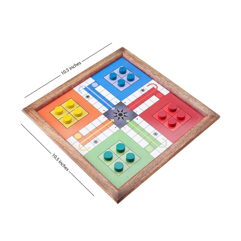 Buy Handmade Wooden 2 In 1 Magnetic Ludo Snakes And Ladders Set | Shop Verified Sustainable Learning & Educational Toys on Brown Living™