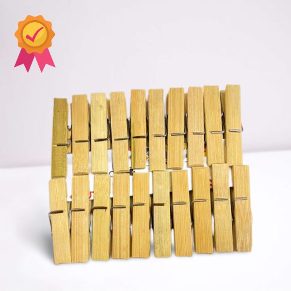 Cloth Pegs (Bamboo) - Pack of 20 | Verified Sustainable Decor & Artefacts on Brown Living™