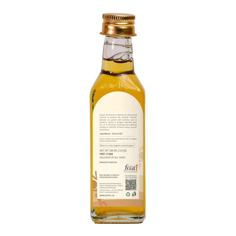 Buy Cold Pressed Almond Oil - Sweet | Haircare & Skincare- 100ml | Shop Verified Sustainable Cooking Oils on Brown Living™