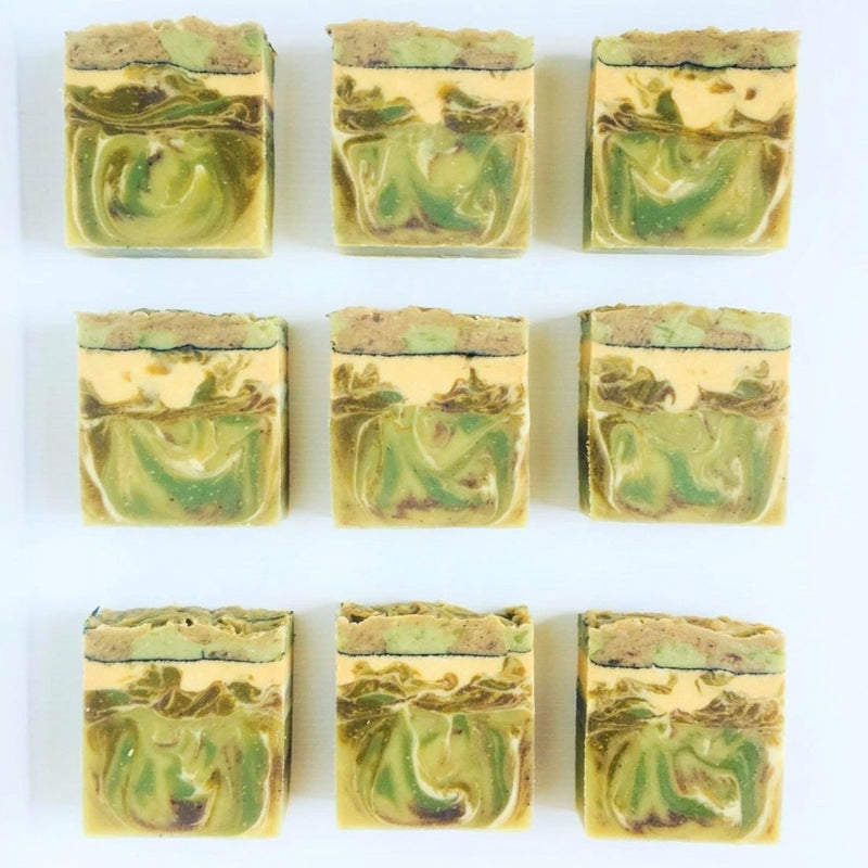 Buy Coldprocess Handmade Soap Dharitri- Tulsi, Moringa & Sandal Soap | 130 gms | Shop Verified Sustainable Body Soap on Brown Living™