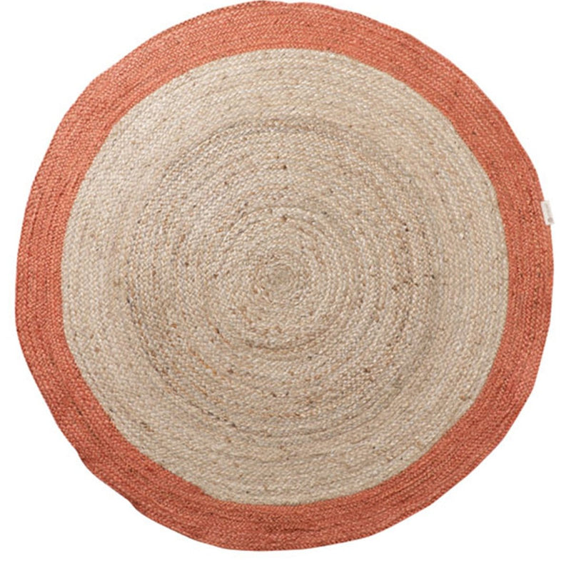 Buy Color Band Jute Rug ( Rust) | Shop Verified Sustainable Mats & Rugs on Brown Living™