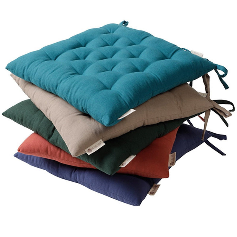 Buy Colour Blocking Cotton Chair Pad (Teal) | Shop Verified Sustainable Pillow on Brown Living™