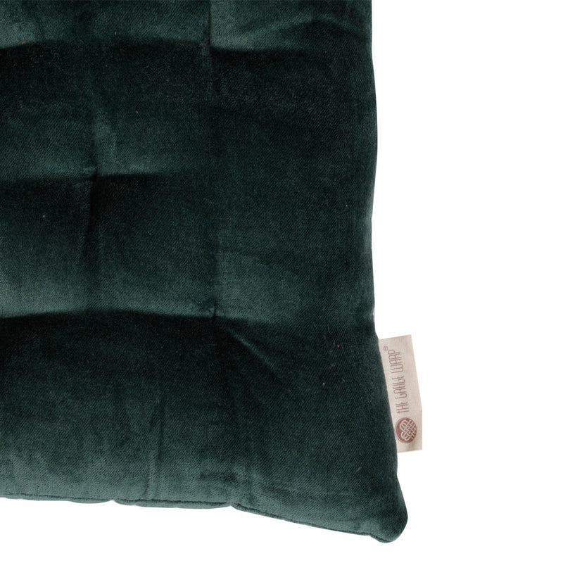 Buy Colour Blocking Velvet Chair Pad (Green) | Shop Verified Sustainable Pillow on Brown Living™