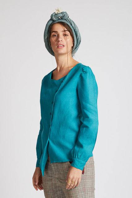 Buy Compass Asymmetric Top Teal | Shop Verified Sustainable Womens Top on Brown Living™