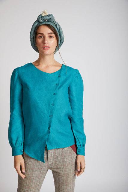 Buy Compass Asymmetric Top Teal | Shop Verified Sustainable Womens Top on Brown Living™