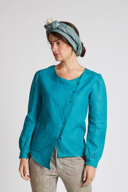 Buy Compass Asymmetric Top Teal | Shop Verified Sustainable Womens Top on Brown Living™