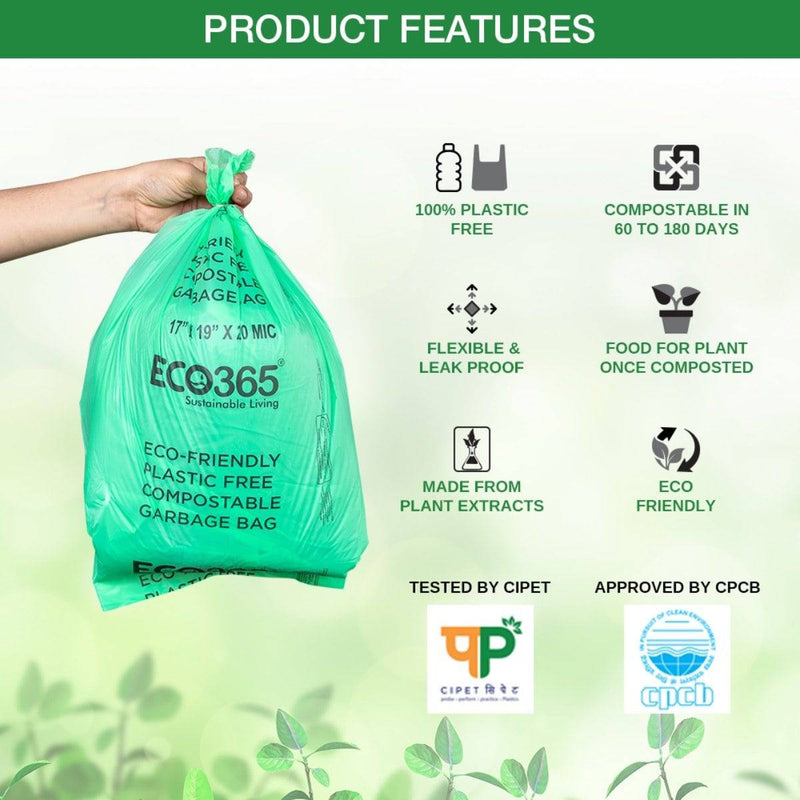 Buy Compostable Garbage Bags - 17X19 Small, Pack Of 135 | Shop Verified Sustainable Cleaning Supplies on Brown Living™