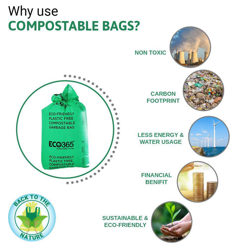 Buy Compostable Garbage Bags - 17X19 Small, Pack Of 135 | Shop Verified Sustainable Cleaning Supplies on Brown Living™