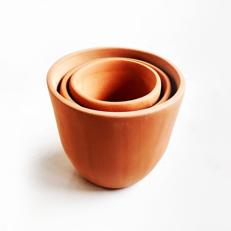 Buy Cone Classic Terracotta Planters Set of 3 (Large,Medium,Small) | Shop Verified Sustainable Products on Brown Living