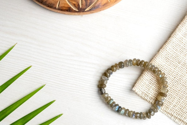 Buy Copy of Original Labradorite Bracelet for Stress, Anxiety, Pain and Negative Energy | Shop Verified Sustainable Womens Accessories on Brown Living™