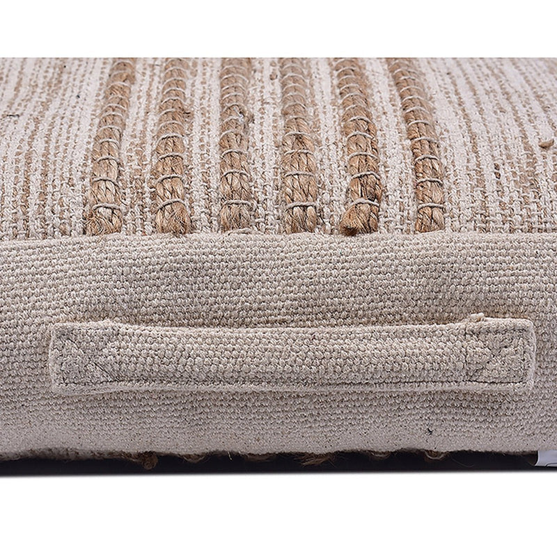 Buy Cotton Jute Stripe Cluster Floor Cushion | Shop Verified Sustainable Pillow on Brown Living™