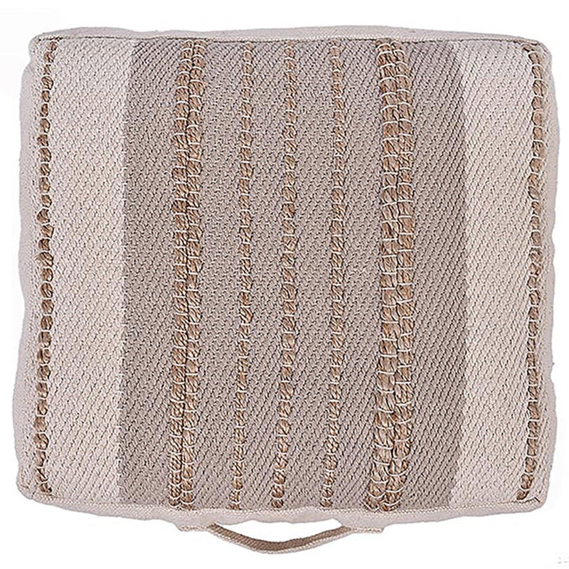 Buy Cotton Jute Stripe Floor Cushion | Shop Verified Sustainable Pillow on Brown Living™