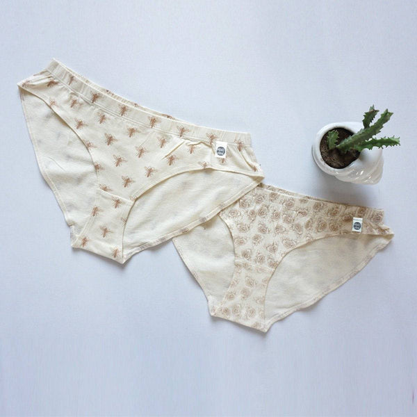 Buy Cream Printed Bikini: Pair of 2 | Shop Verified Sustainable Womens Underwear on Brown Living™