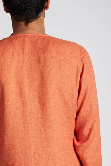 Buy Crescent V-Neck Kurta Orange | Shop Verified Sustainable Mens Kurta on Brown Living™