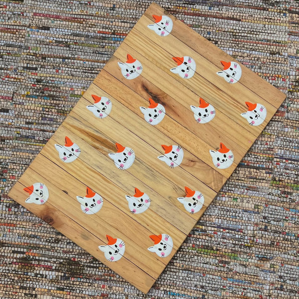 Buy Cute Catty Place Mat | Multipurpose | Natural Reclaimed Wood | Foldable | Stain-Proof | Shop Verified Sustainable Mats & Rugs on Brown Living™