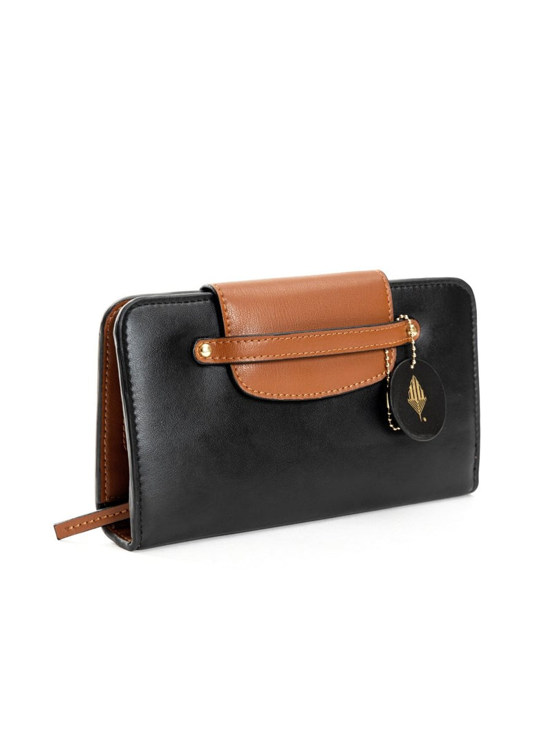 Buy Cybele- Black & Gingerbread | Apple Leather Wallets | Shop Verified Sustainable Womens Wallet on Brown Living™