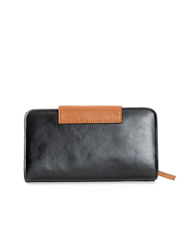 Buy Cybele- Black & Gingerbread | Apple Leather Wallets | Shop Verified Sustainable Womens Wallet on Brown Living™