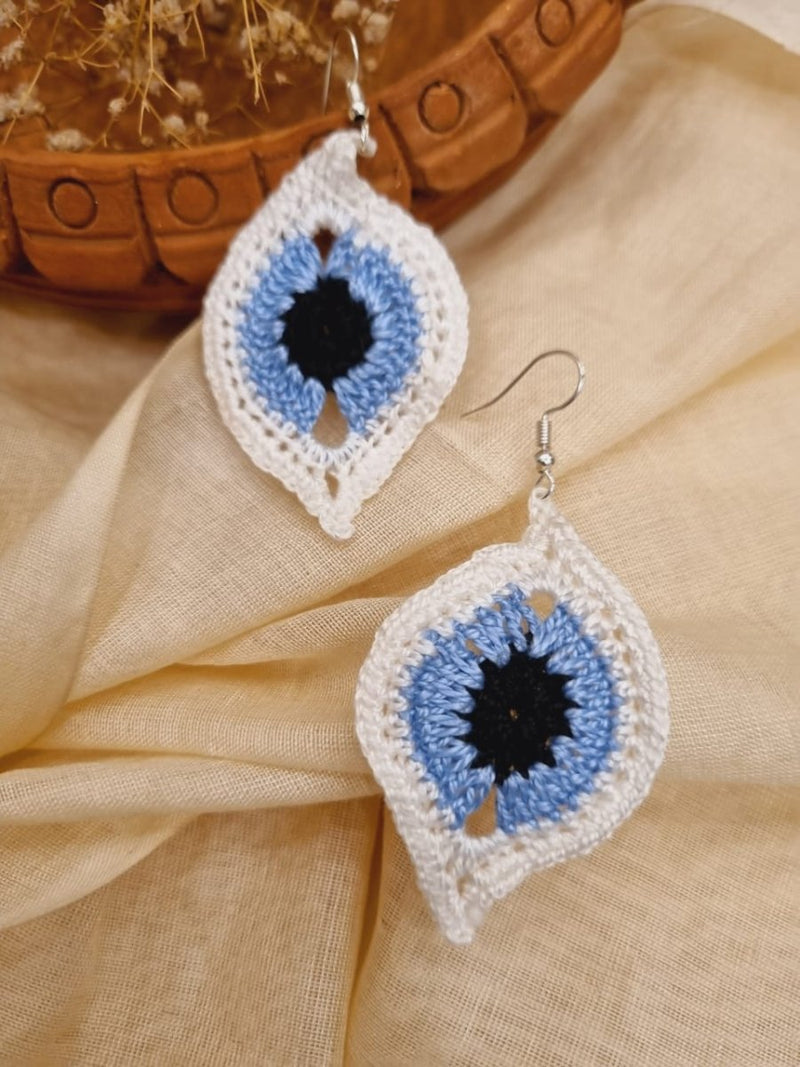 Buy Deep Sea Crochet Earrings | Handwoven earrings | Shop Verified Sustainable Products on Brown Living