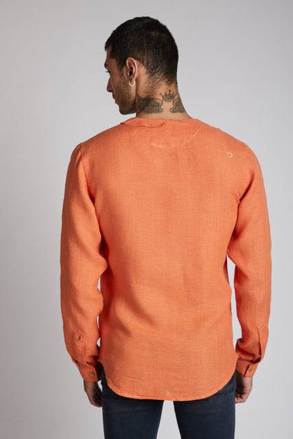 Buy Delta Asymmetric Shirt Orange | Shop Verified Sustainable Mens Shirt on Brown Living™