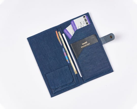 Buy Denim Travel Wallet | Shop Verified Sustainable Travel Organiser on Brown Living™