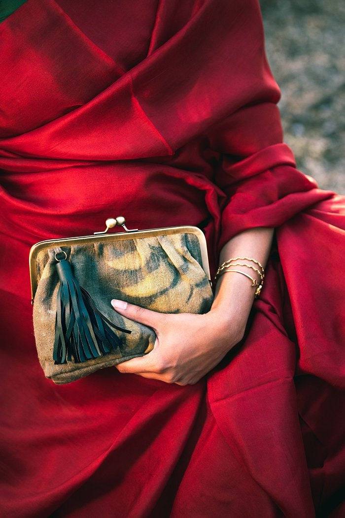 Buy Dhara Minaudiere - Neem Ahimsa Silk | Shop Verified Sustainable Womens Handbag on Brown Living™