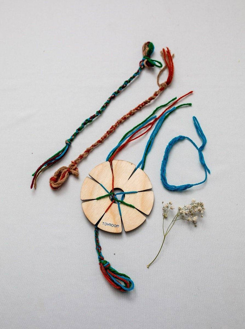 Buy DIY Rakhi / Friendship Band Maker - Lucet Knitting Fork & Kumihimo Flower Set | Shop Verified Sustainable Learning & Educational Toys on Brown Living™