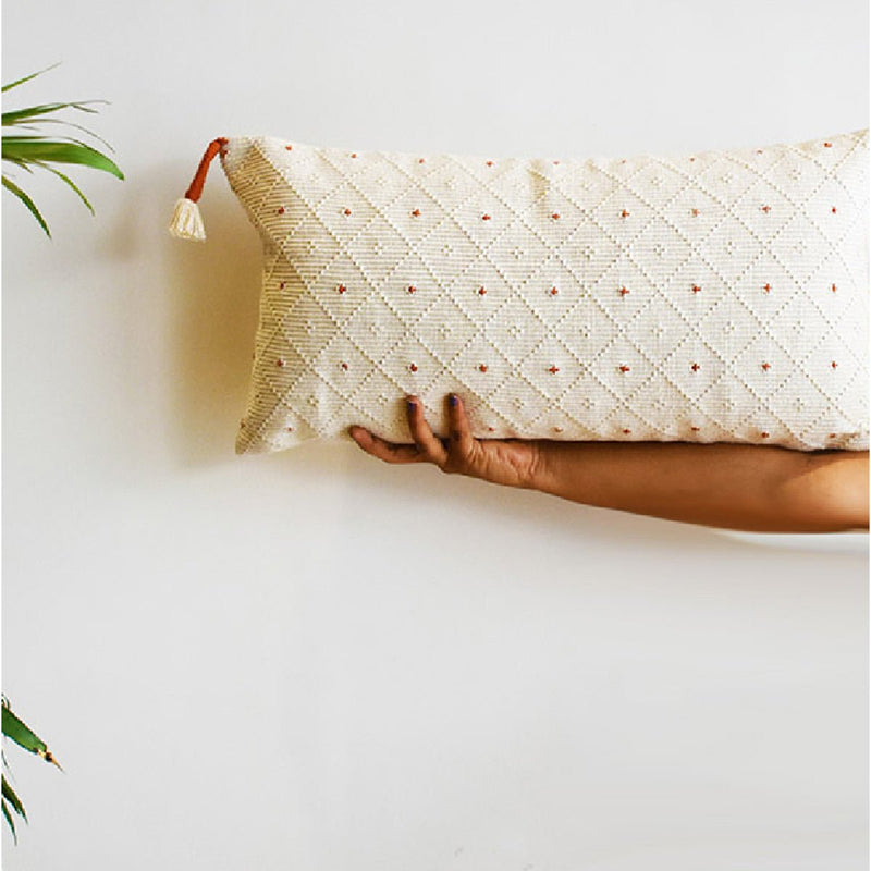 Buy Dotted Geo Lumbar Cushion Cover | Shop Verified Sustainable Covers & Inserts on Brown Living™