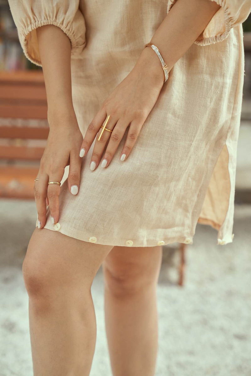 Dreamy Short Hem and Linen Dress | Verified Sustainable Womens Dress on Brown Living™