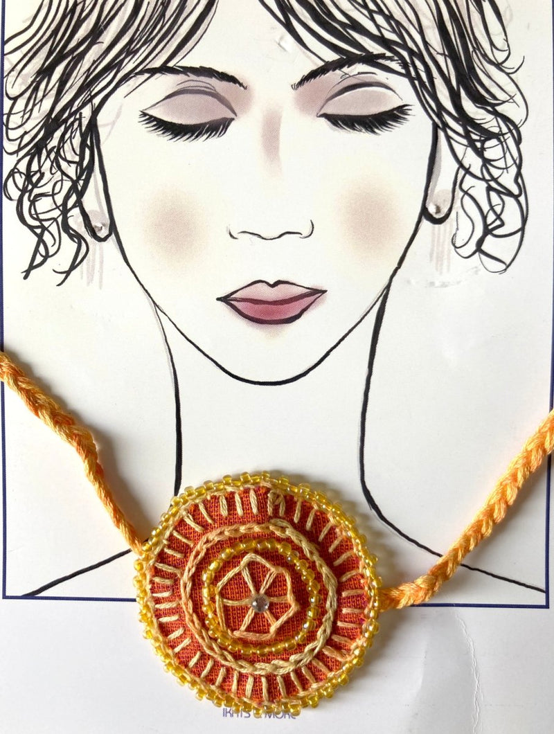 Buy Dual Avtar Embroidered Rakhi - Orange | Reusable Rakhi | Shop Verified Sustainable Rakhi on Brown Living™