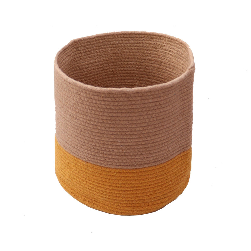 Dual Tone Jute Baskets ( Yellow) Large | Verified Sustainable Baskets & Boxes on Brown Living™