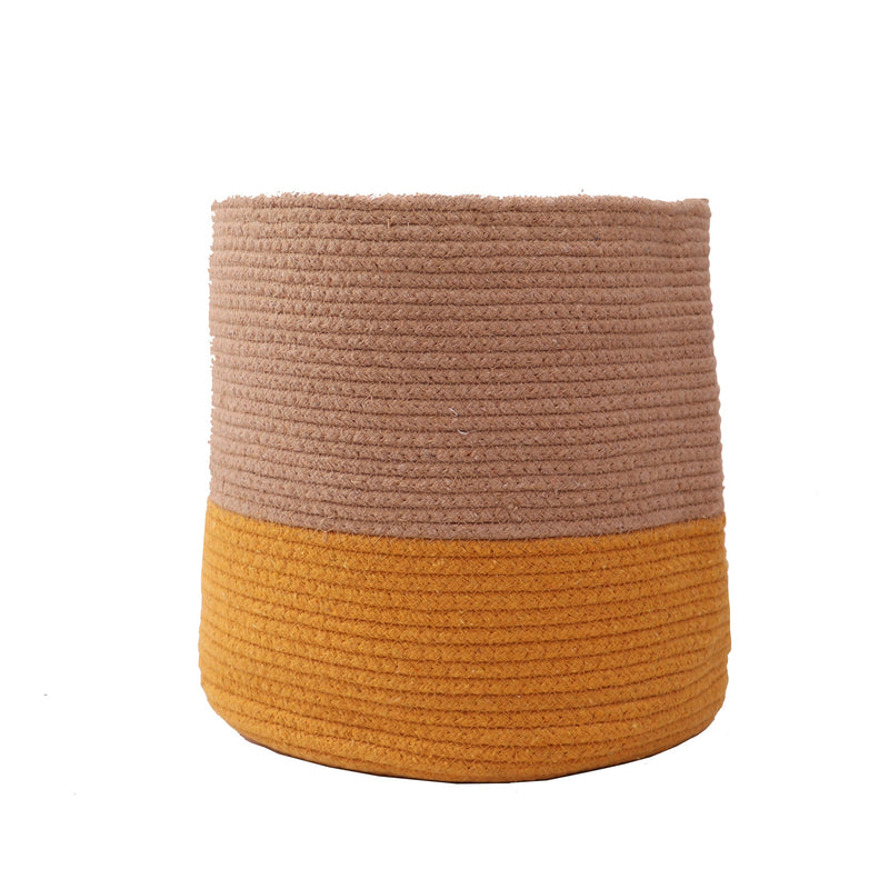 Dual tone Jute Baskets ( Yellow) Small | Verified Sustainable Baskets & Boxes on Brown Living™