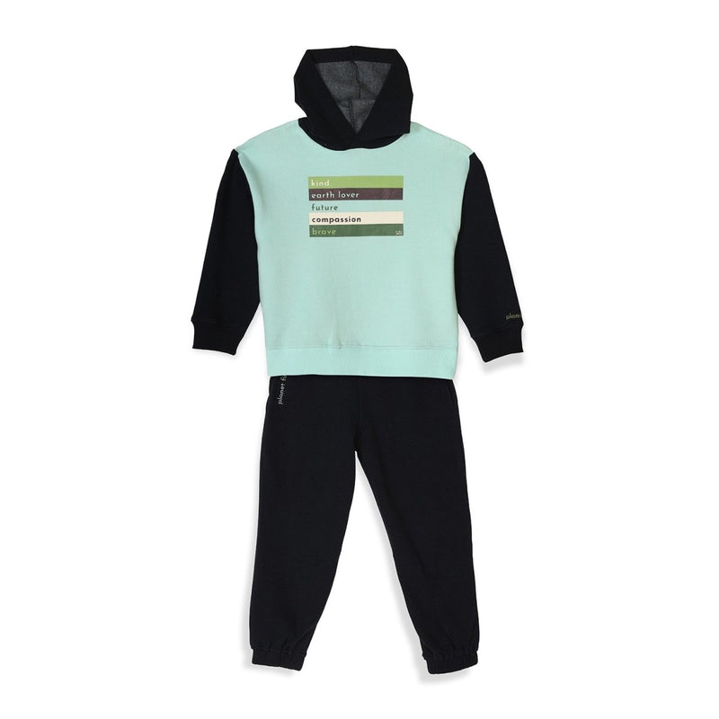 Buy Earth Lover Unisex Joggers Set, Blue | Planet First | Shop Verified Sustainable Kids Daywear Sets on Brown Living™