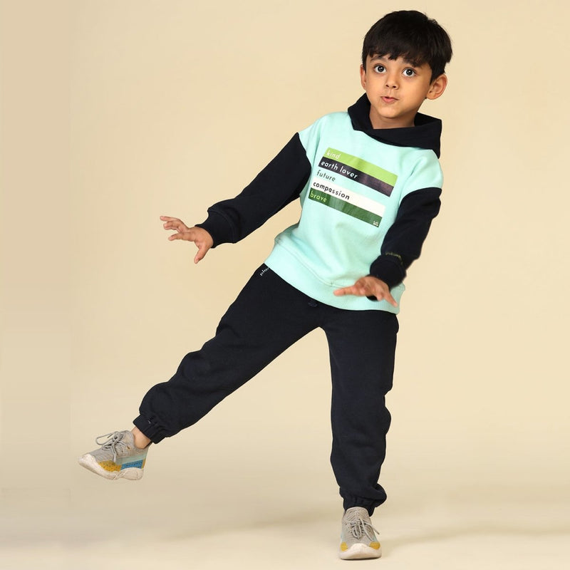 Buy Earth Lover Unisex Joggers Set, Blue | Planet First | Shop Verified Sustainable Kids Daywear Sets on Brown Living™