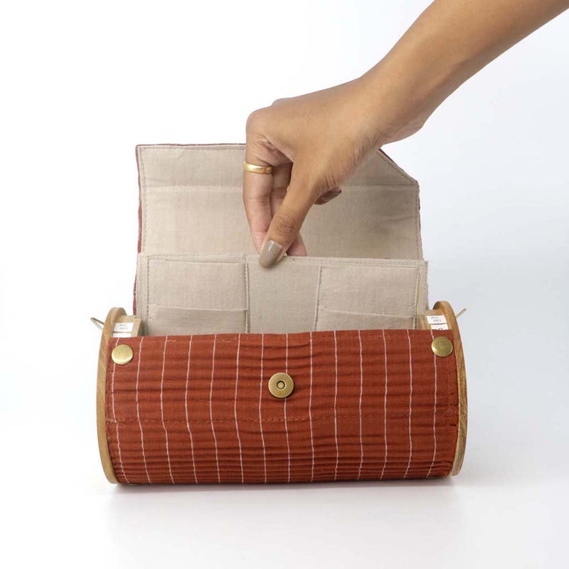 Buy Earthen Sand Round Clutch | Shop Verified Sustainable Womens Bag on Brown Living™