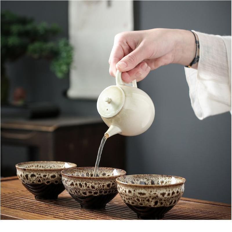 Buy Earthen Glazed Tea Cups - 4 Pieces | Shop Verified Sustainable Cups & Saucers on Brown Living™