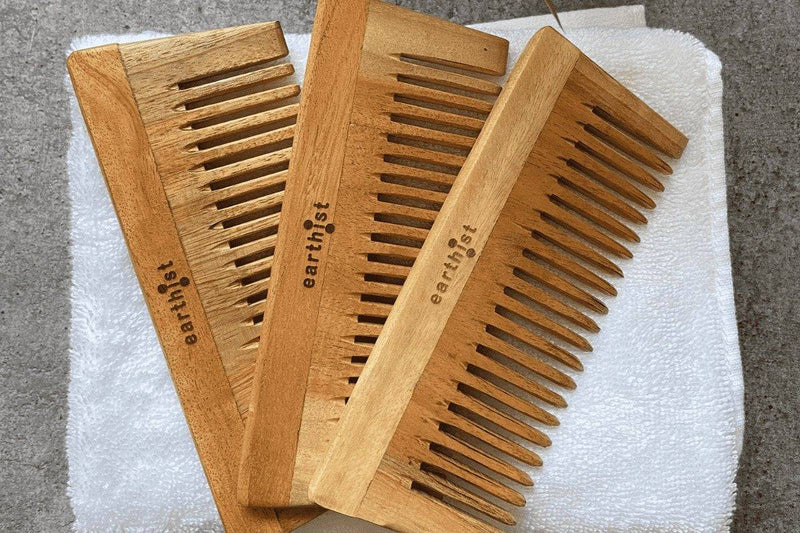 Buy Eco-Friendly Neem Comb - Pack Of 3 | Shop Verified Sustainable Hair Comb on Brown Living™