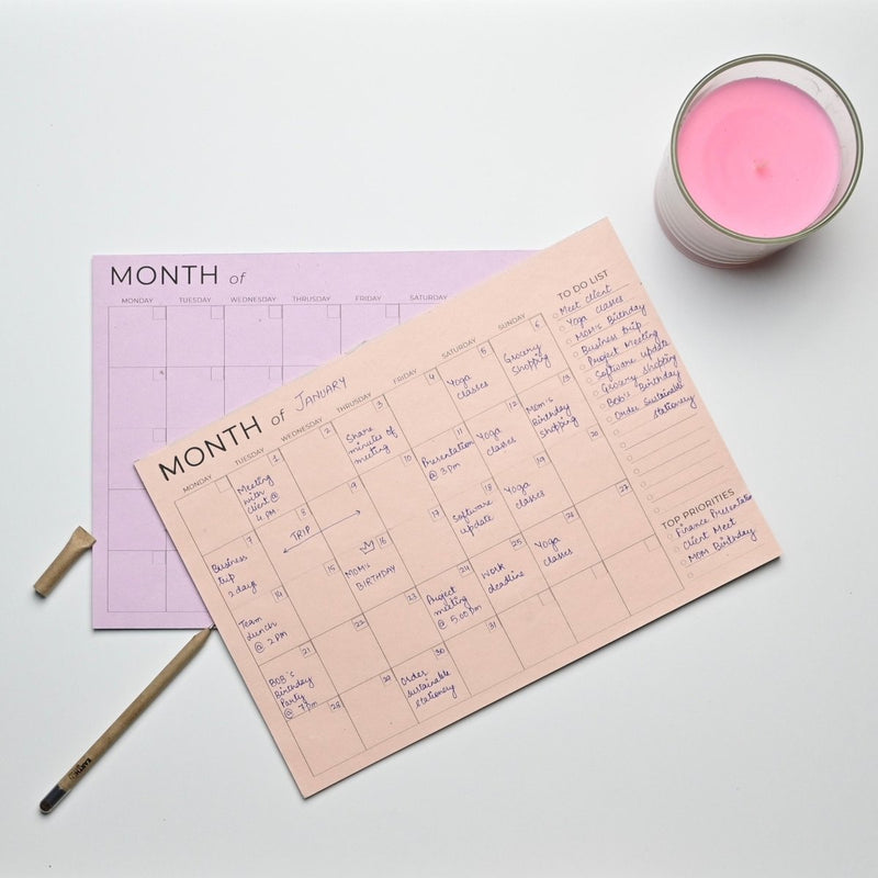 Buy Eco-friendly Tree Free Monthly Jotter | Light Purple | Shop Verified Sustainable Organizers & Planners on Brown Living™