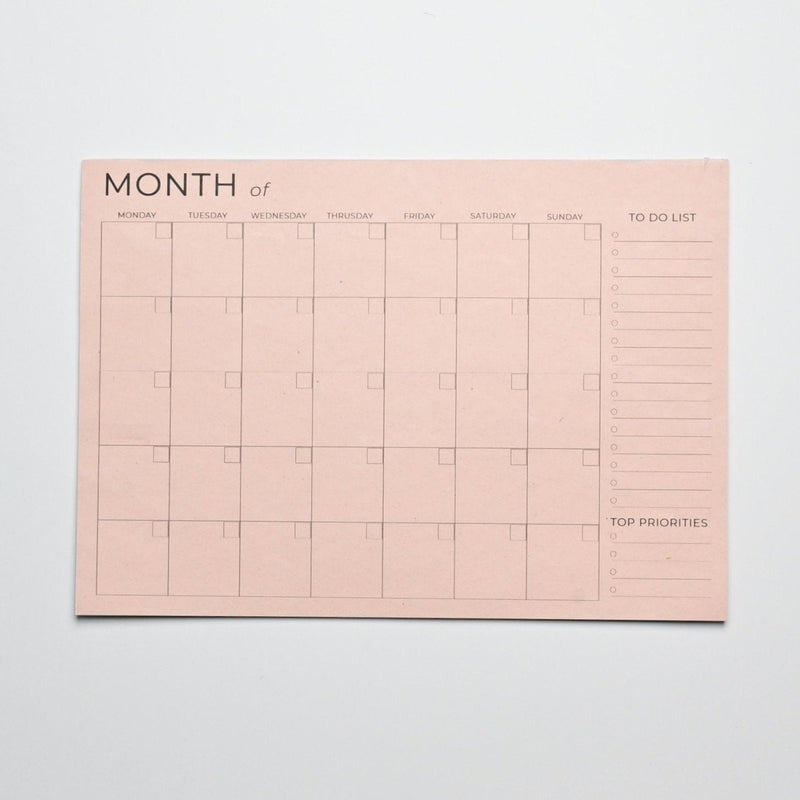 Buy Eco-friendly Tree Free Monthly Jotter | Peach | Shop Verified Sustainable Organizers & Planners on Brown Living™