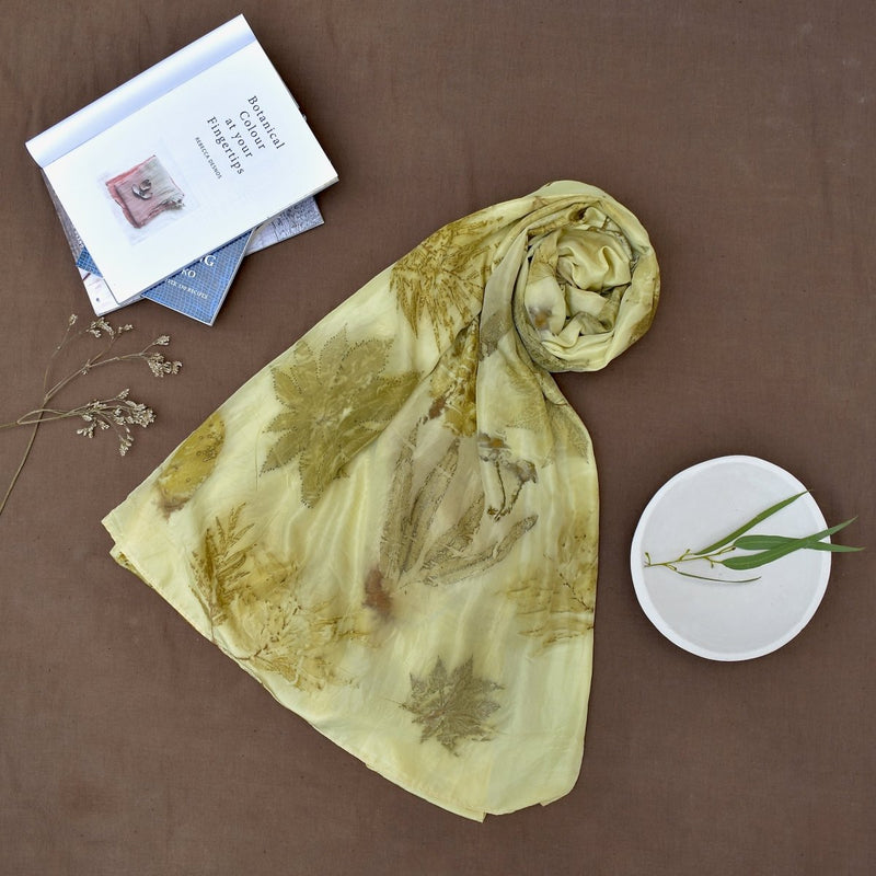 Buy Eco-Printed Silk Scarves | Shop Verified Sustainable Womens Scarf on Brown Living™