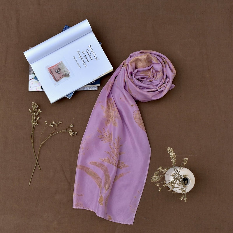 Buy Eco-Printed Silk Scarves | Shop Verified Sustainable Womens Scarf on Brown Living™